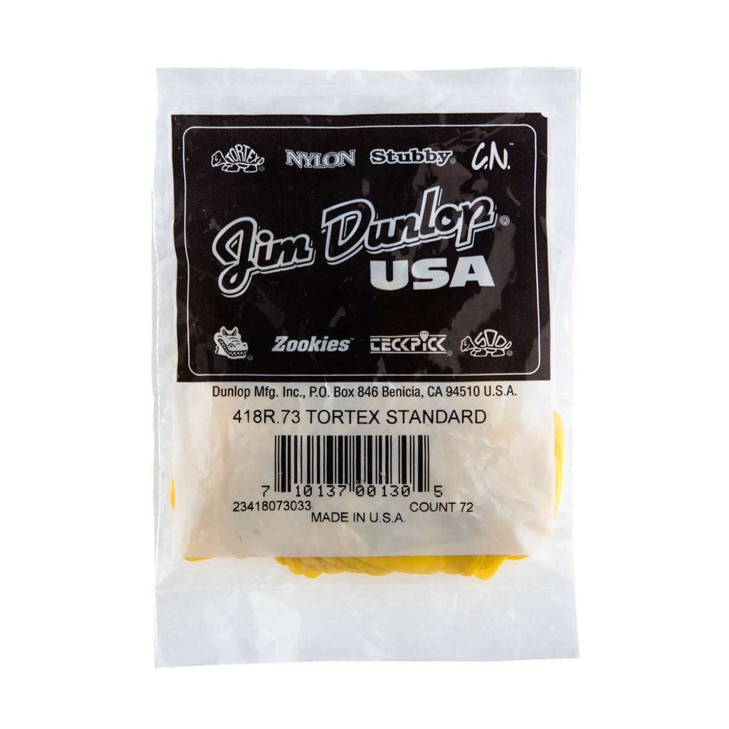 Dunlop Tortex Standard Picks (72-Pack), Yellow, .73mm