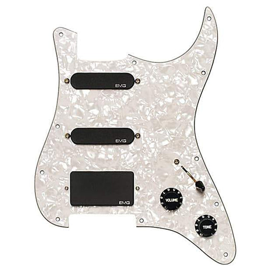 EMG KH20 Kirk Hammett Active Wired Pickguard, Pearl White with Black Knobs