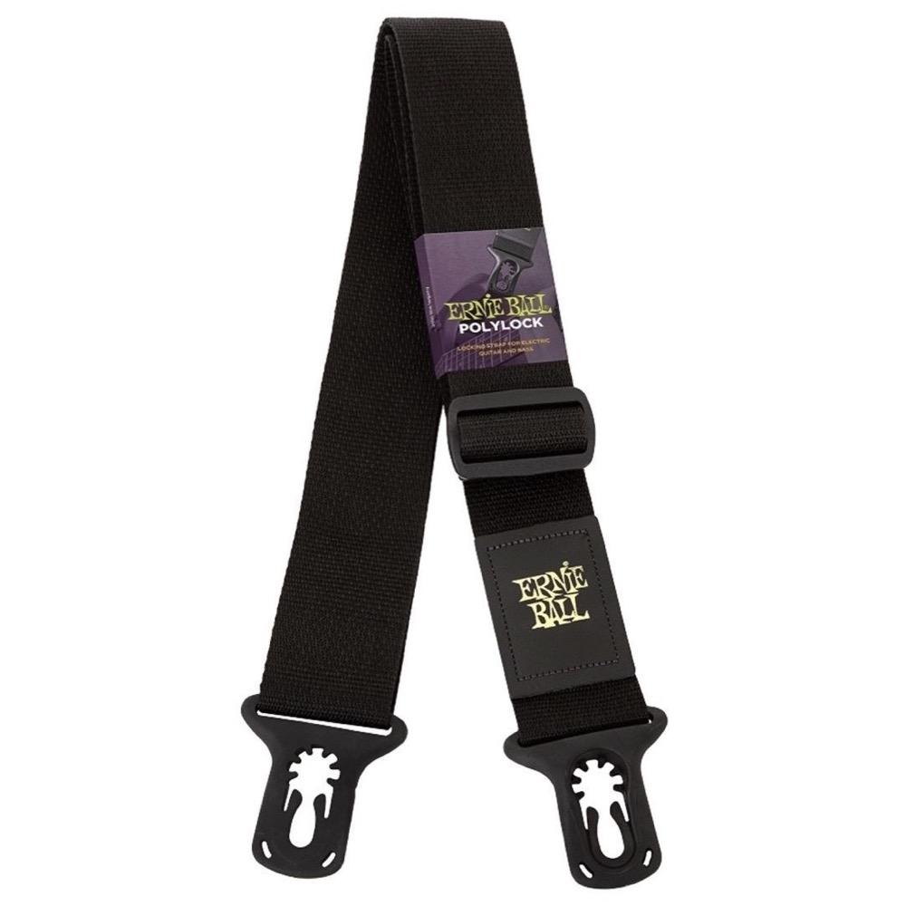 Ernie Ball PolyLock Guitar Strap, Black