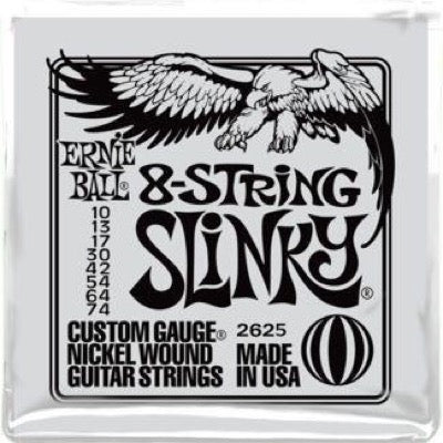 Ernie Ball Slinky 8-String Nickel Wound 10-74 Electric Guitar Strings