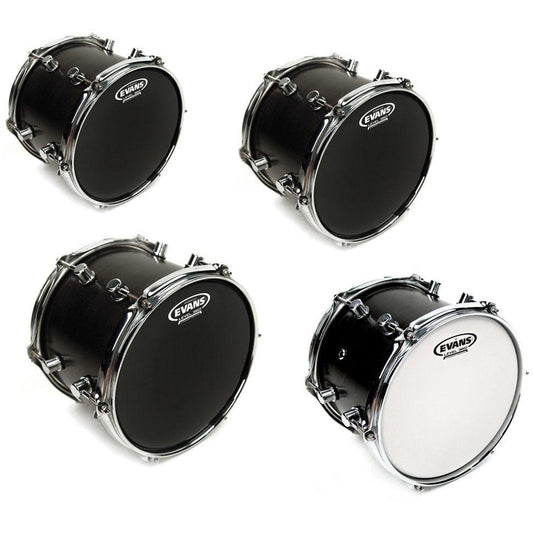 Evans Black Drumhead, Tom Pack: 10, 12, and 16 Inch Heads, with 14 Inch G1