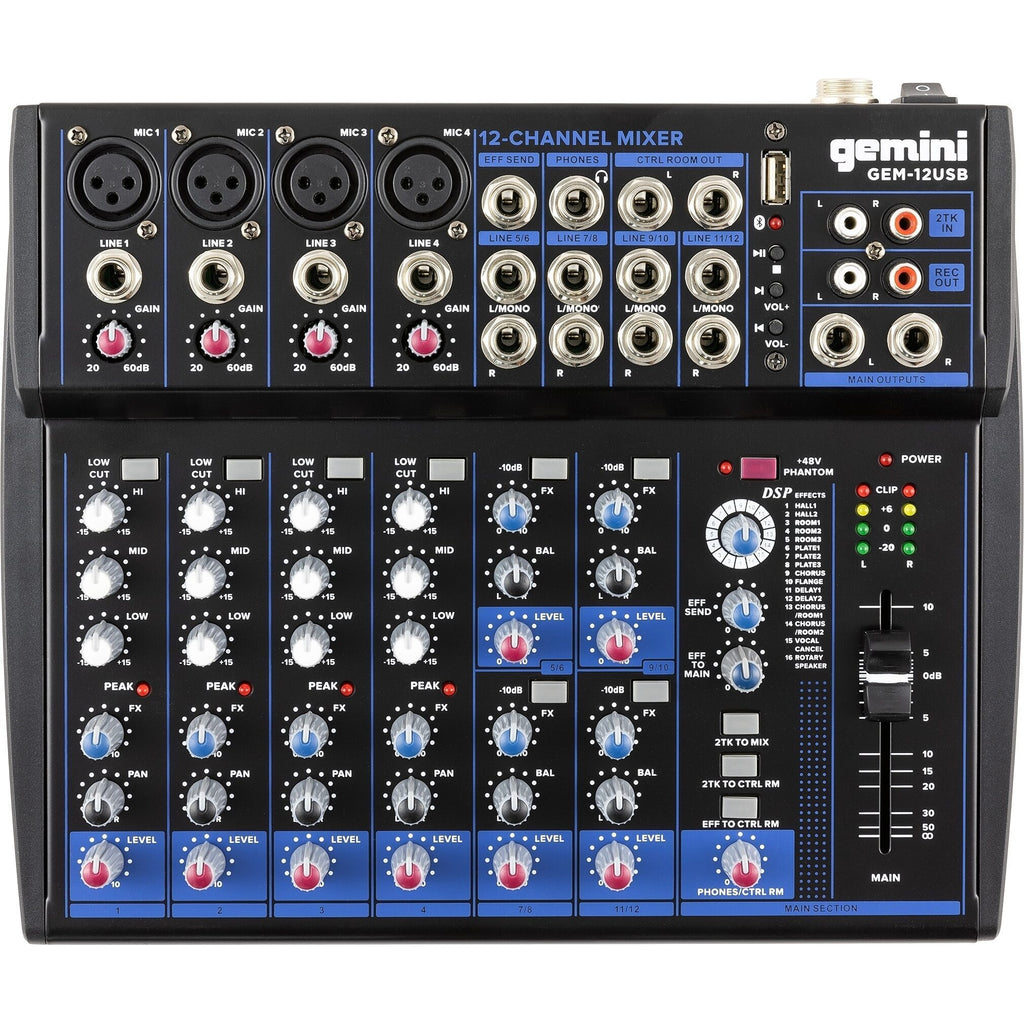 Gemini GEM-12USB Mixer with Bluetooth