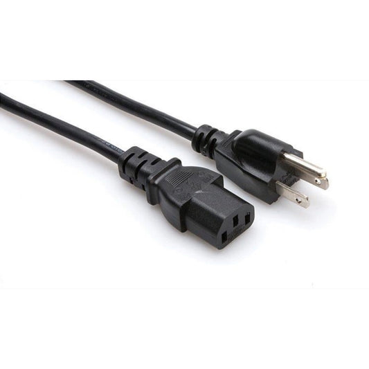 Hosa 3-Wire Grounded Straight Angle Power Cable, PWC-143, 3 Foot