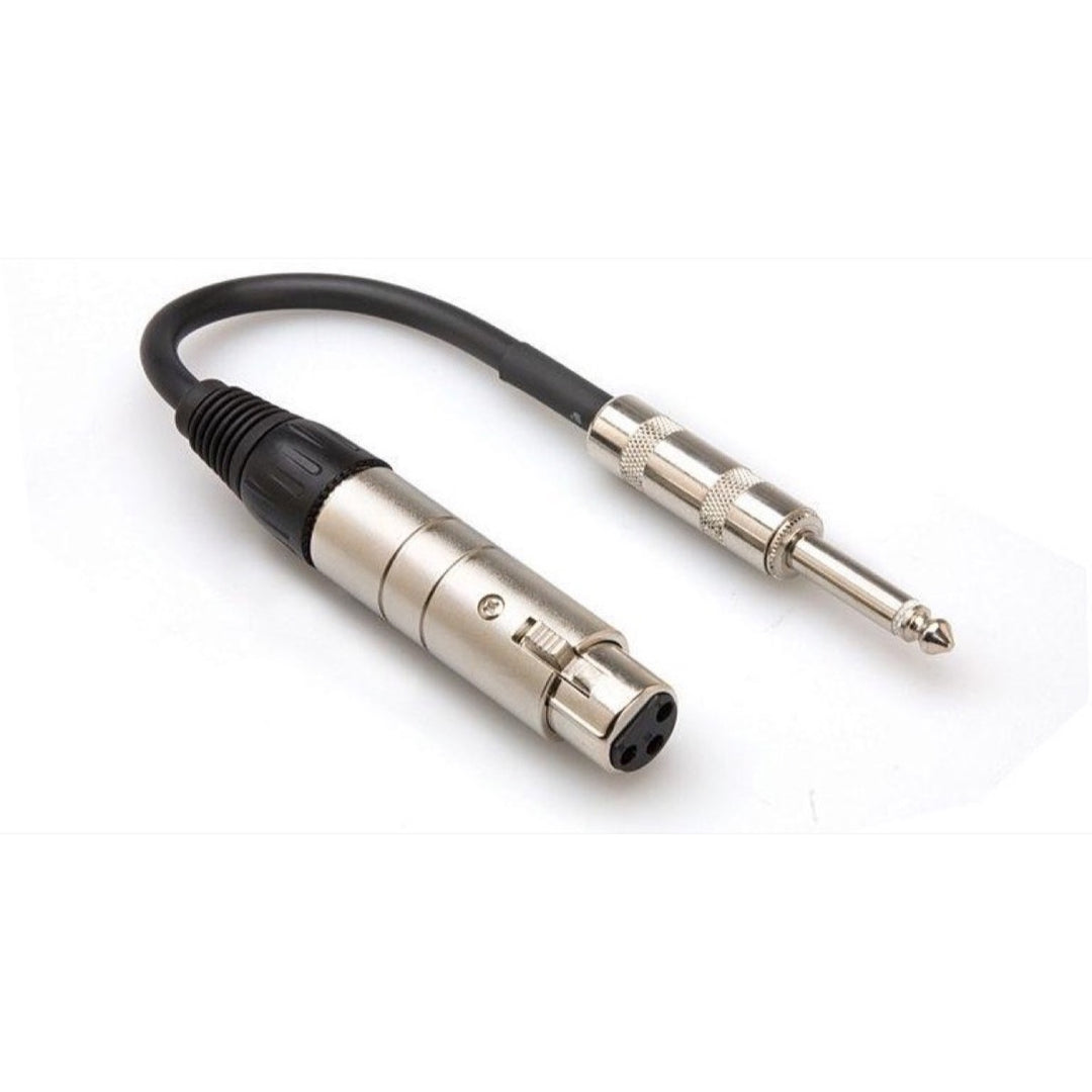 Hosa MIT-176 XLR Female to Female TS 1/4 Inch Impedance Transformer, 6 Inch