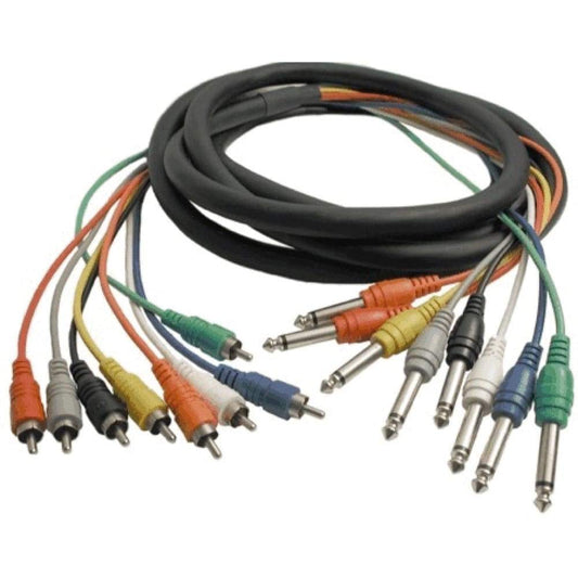 Hosa Snake Cable (RCA to 1/4 Inch TS x 8), 6.6 Foot, 2 Meter