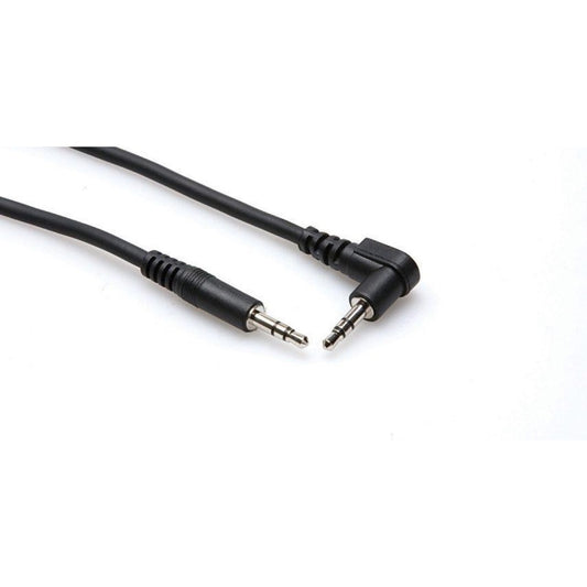 Hosa Stereo Interconnect Cable, 3.5mm TRS to Right-angle 3.5mm TRS, CMM-103R, 3 Foot