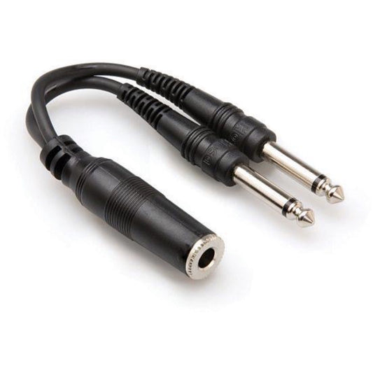 Hosa YPP-106 1/4 Inch TS Female to Dual 1/4 Inch TS Y Adapter Cable