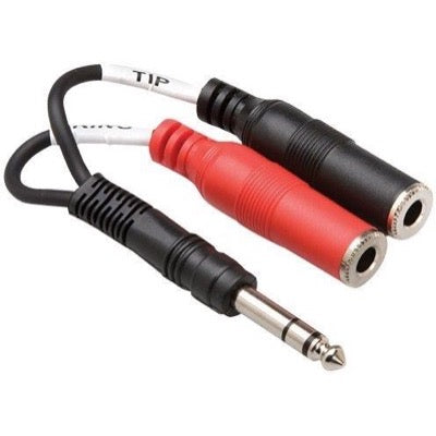 Hosa YPP-117 Y-Cable (Male 1/4 Inch TRS to Female 1/4 Inch TS x 2), YPP117, 6 Inch