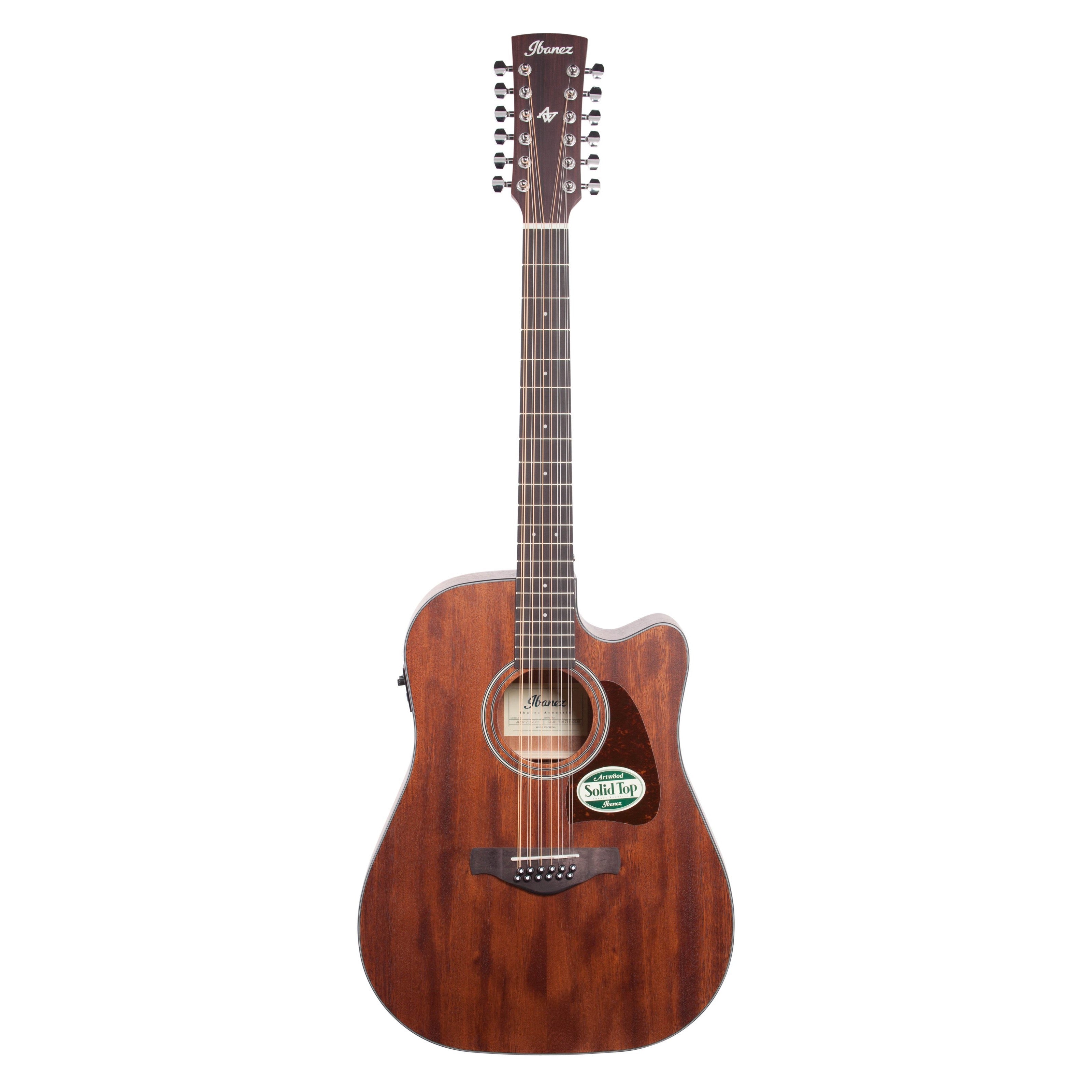 Ibanez Artwood AW5412 Open Pore Natural  12-String Acoustic-Electric Guitar
