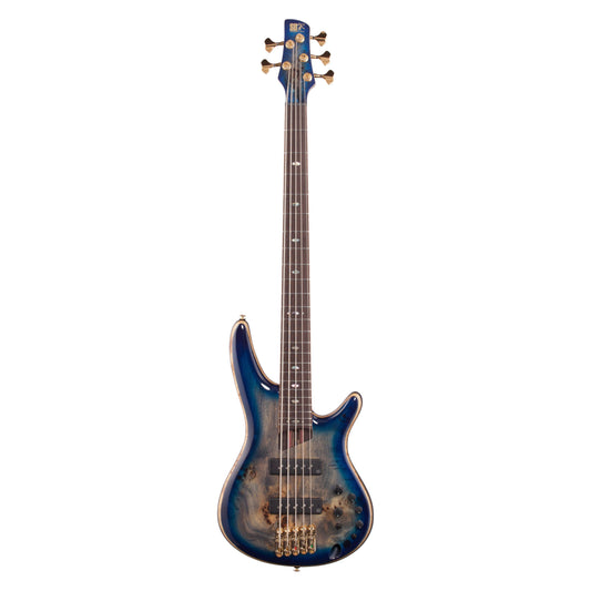 Ibanez SR2605 Premium Electric Bass, 5-String (with Gig Bag), Cerulean Blue Burst