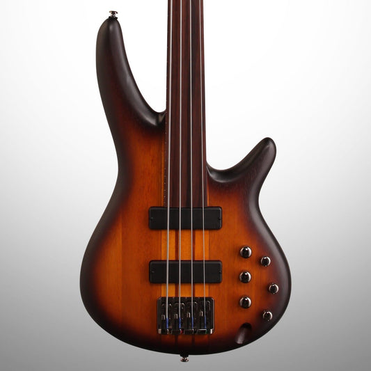 Ibanez SRF700 Portamento Fretless Electric Bass, Brown Burst Flat