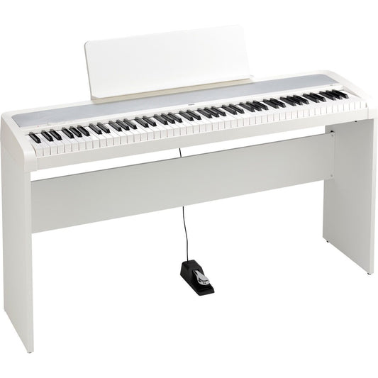 Korg B2 Digital Piano, 88-Key, White, with Stand and Pedal
