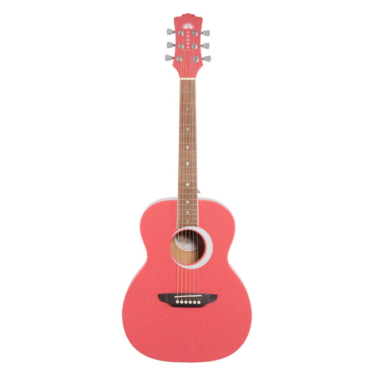 Luna Aurora Borealis 3/4-Size Acoustic Guitar, Pink