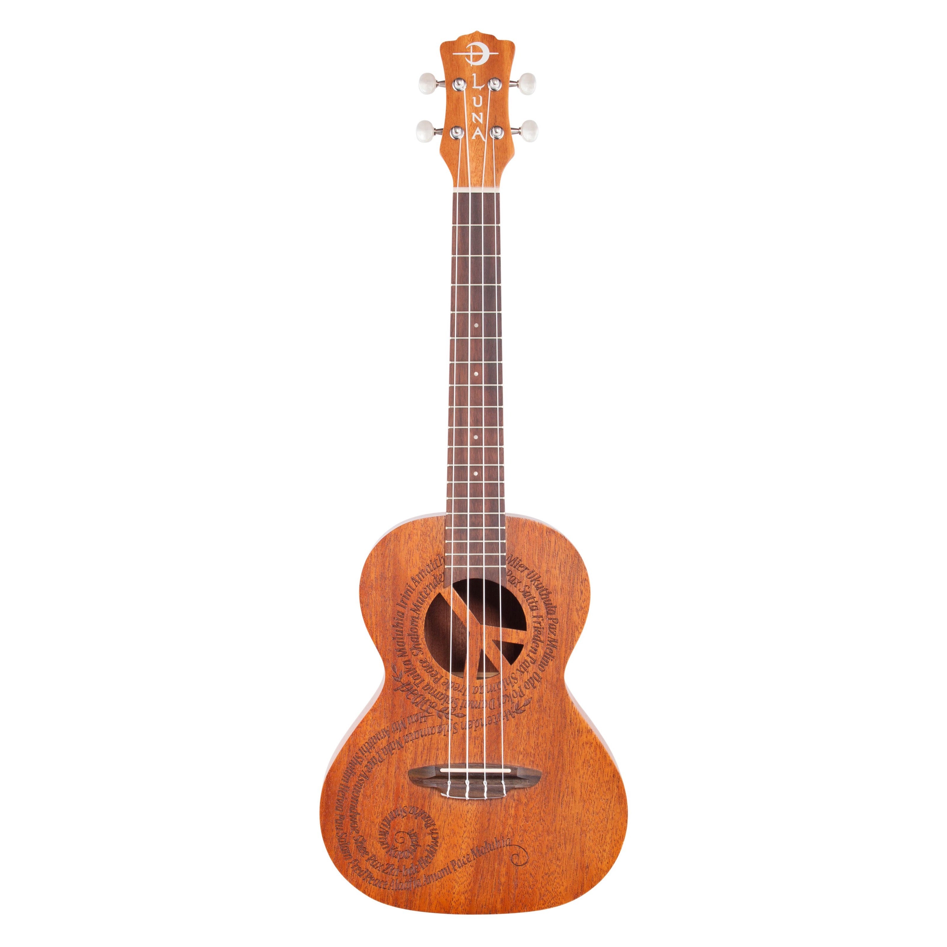 Luna Maluhia Peace Tenor Ukulele (with Gig Bag)