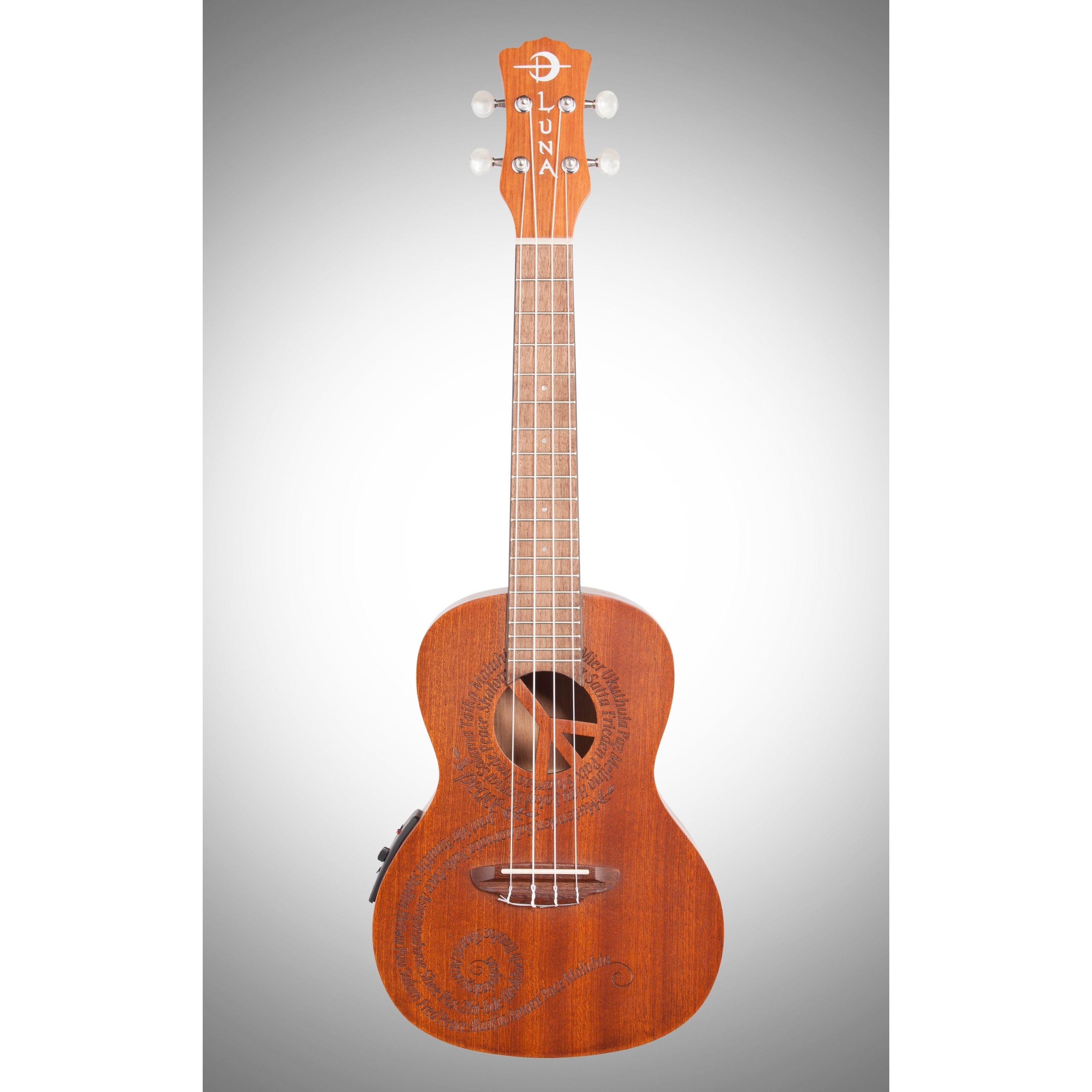Luna Peace Acoustic-Electric Concert Ukulele (with Gig Bag)