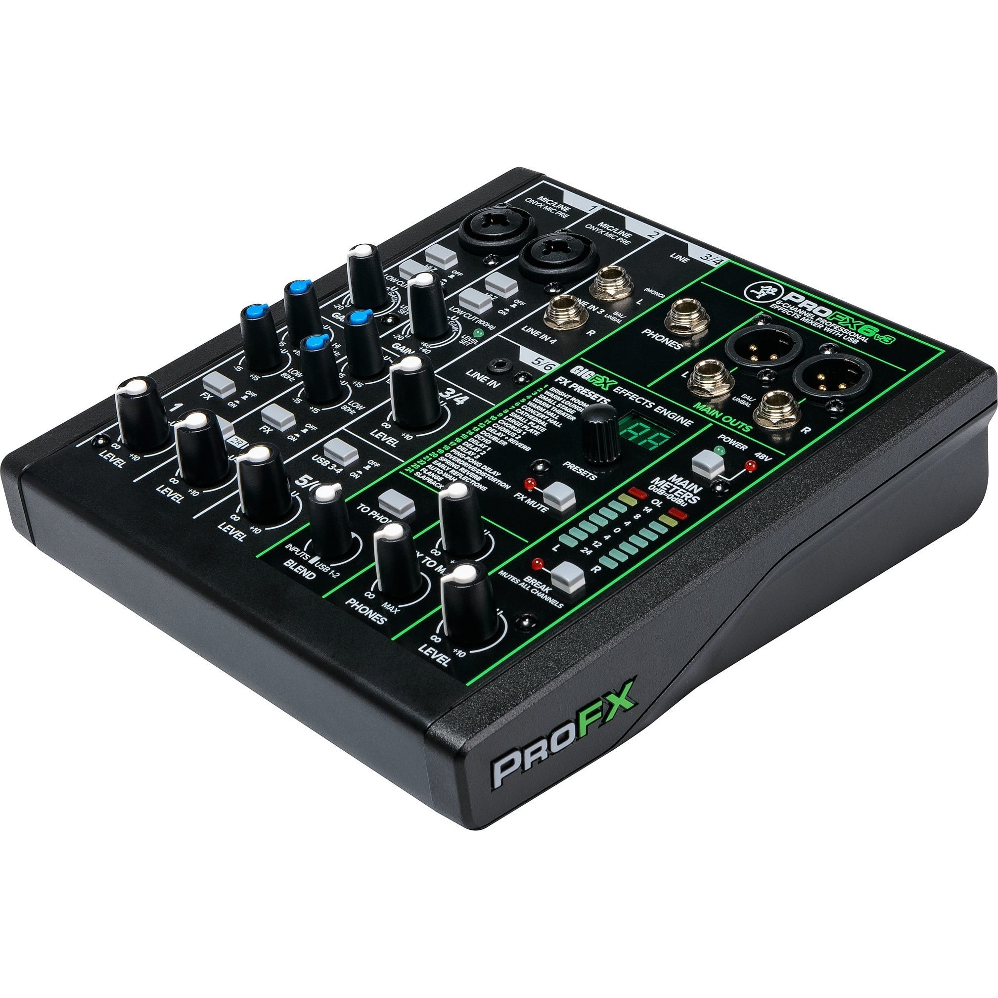 Mackie ProFX6v3 Professional USB Mixer, 6-Channel