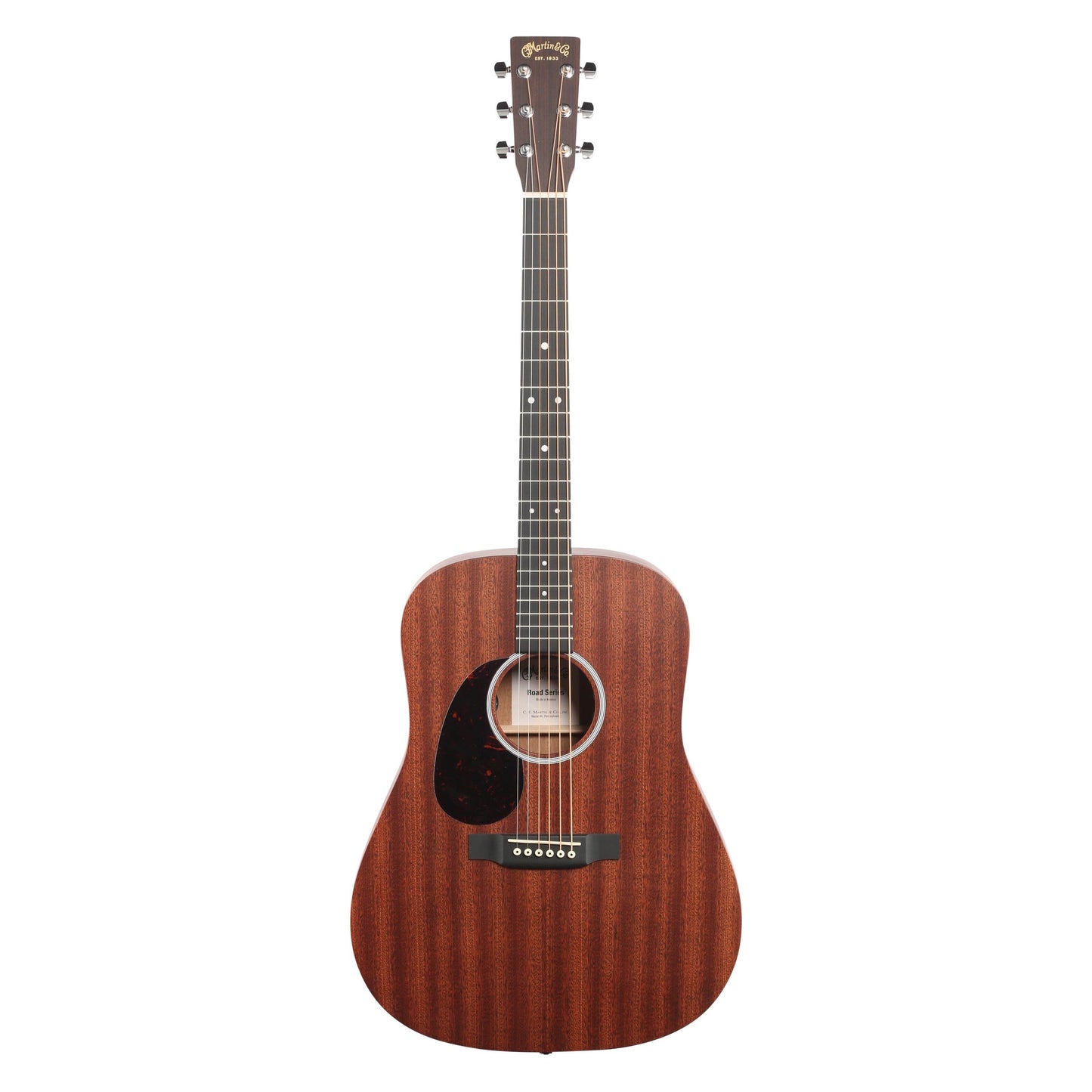 Martin D-10E Road Series Acoustic-Electric Guitar, Left-Handed (with Gig Bag), Natural - Sapele