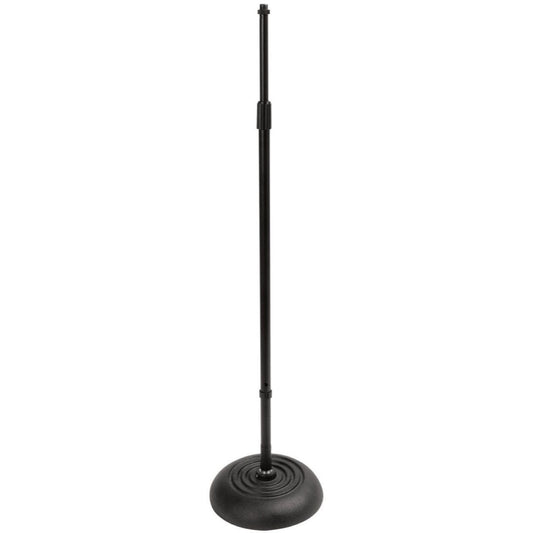 On-Stage MS7201QTR Quarter-Turn Round Base Microphone Stand, Black