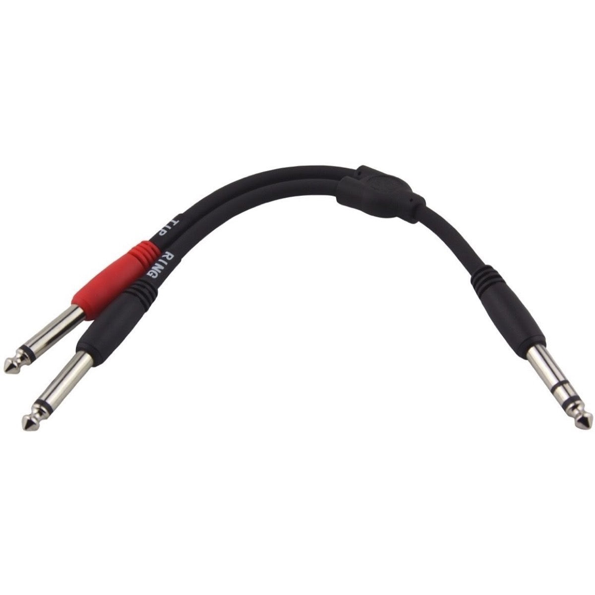 Pig Hog 1/4 Inch TRS to Dual 1/4 Inch Mono Y-Cable, 6 Inch