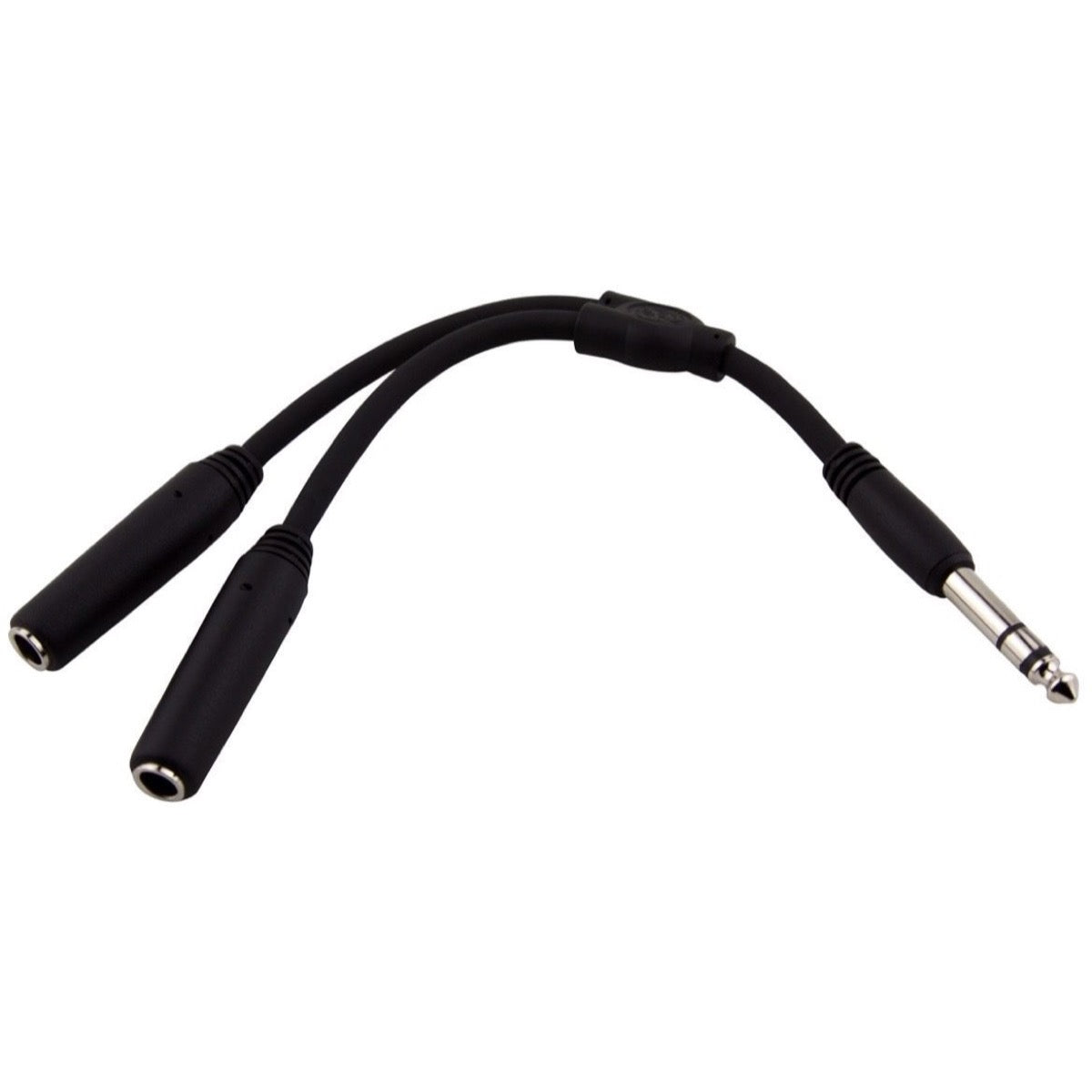 Pig Hog Stereo 1/4 Inch Male to Dual Female 1/4 Inch Y-Cable, 6 Inch