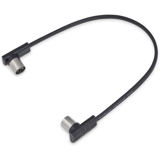 RockBoard Flat Right Angle MIDI Cable, Black, 11.81 Inch / 30 cm