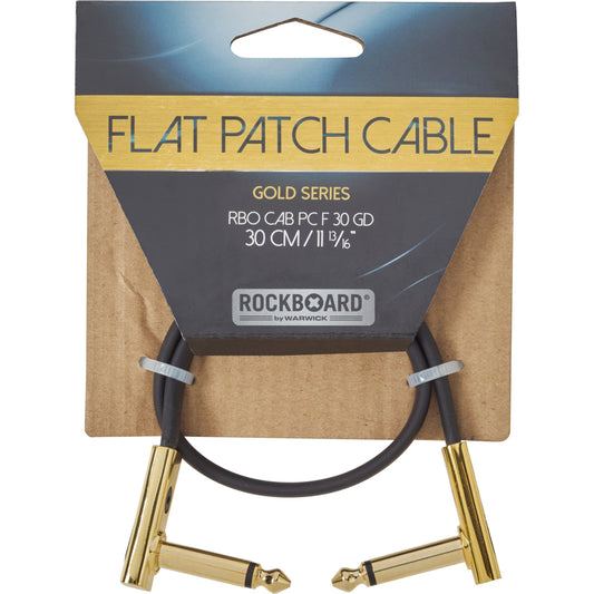 RockBoard Gold Series Flat Patch Cable, Black, 11.81 Inch / 30 cm