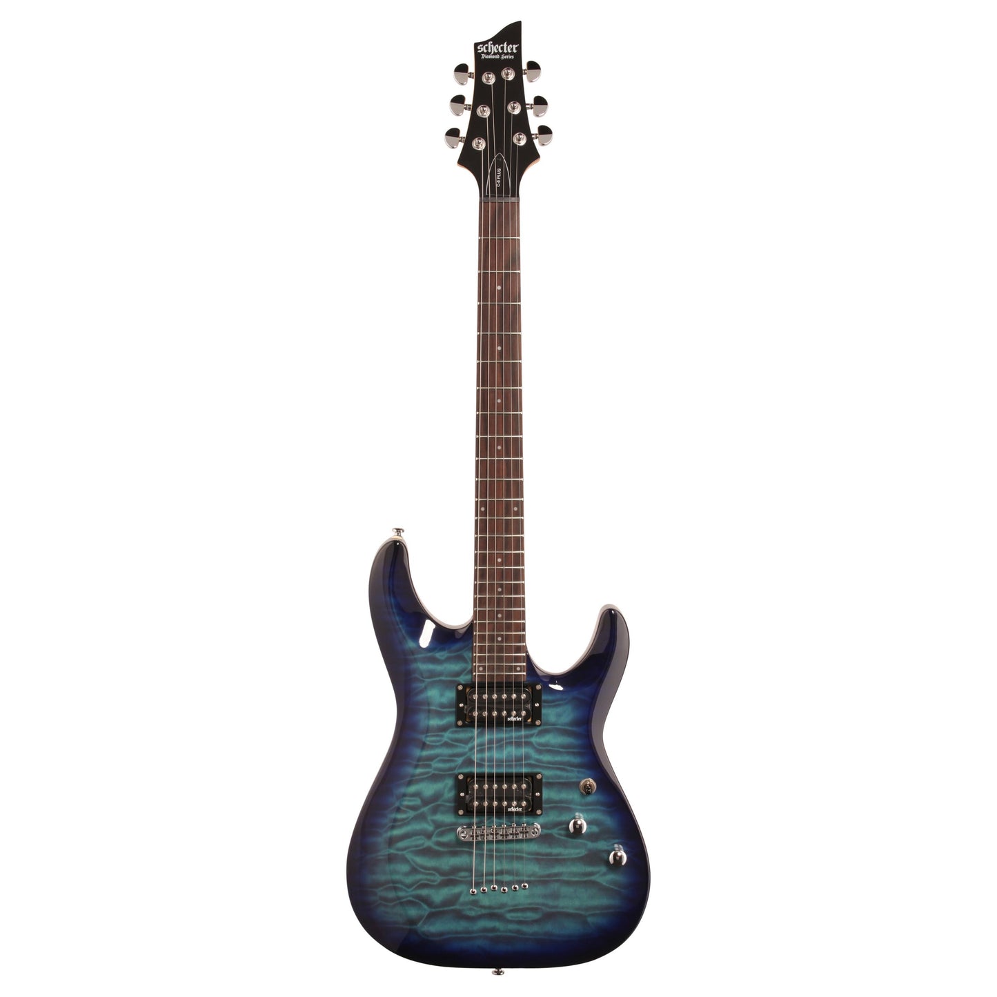 Schecter C-6 Plus Electric Guitar, Ocean Blue Burst