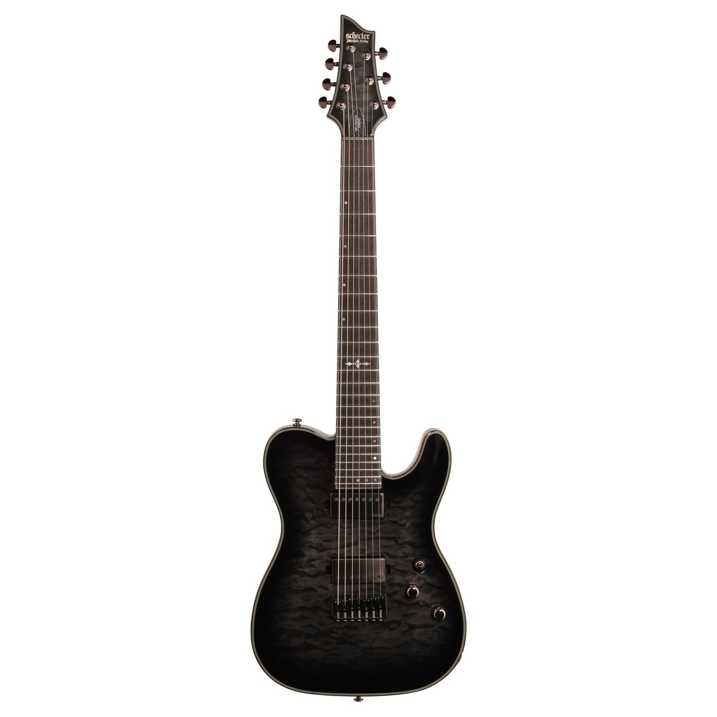 Schecter Hellraiser Hybrid PT7 Electric Guitar, 7-String, Transparent Black Burst