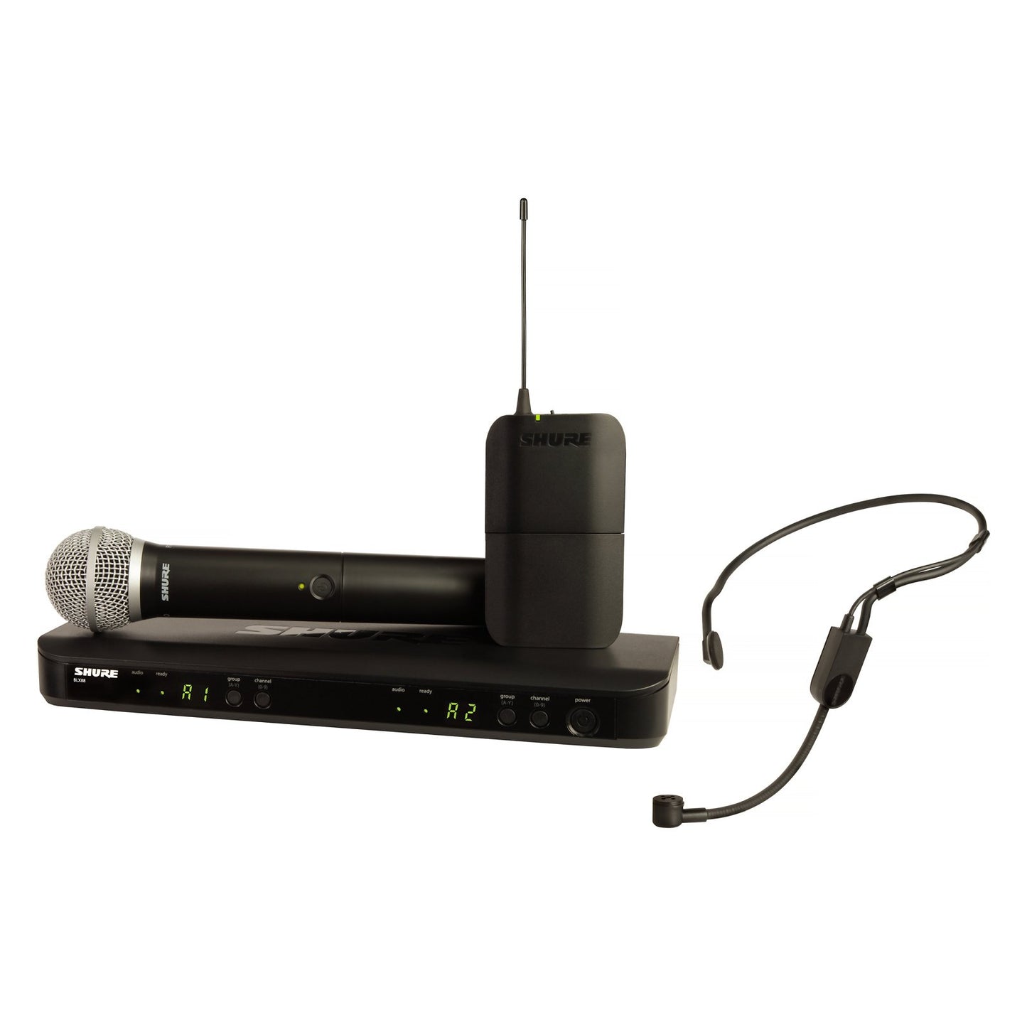 Shure BLX1288/P31 Combination Wireless PGA31 Headset and PG58 Handheld Microphone System, Band H9 (512-542 MHz)
