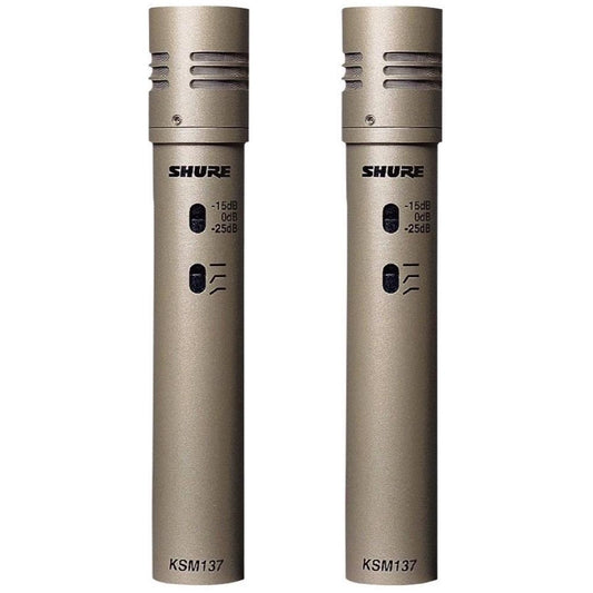 Shure KSM137 Small-Diaphragm Condenser Microphones, Stereo Matched Pair, KSM137/SL ST, Matched Pair