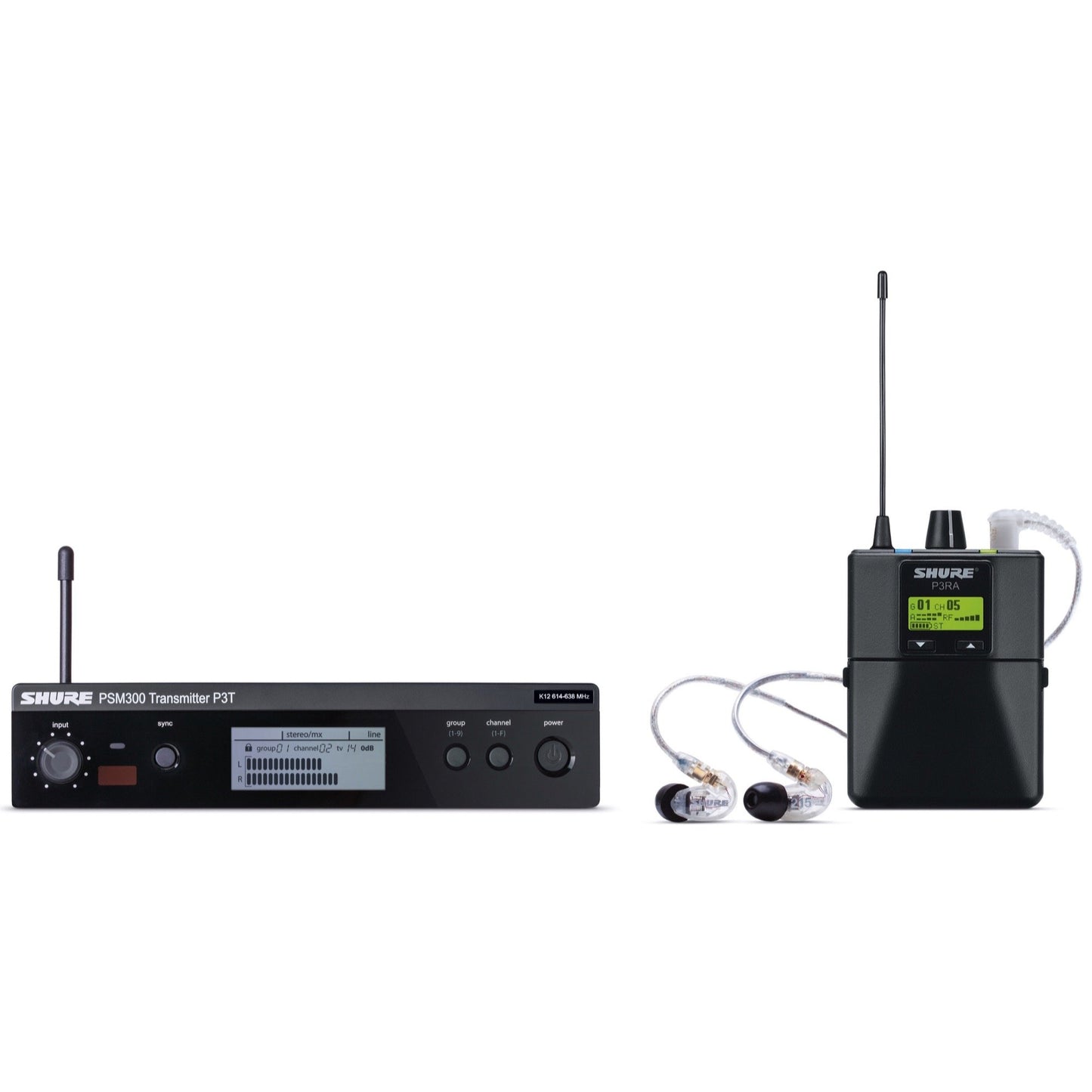 Shure PSM 300 IEM Wireless In-Ear Monitor System with SE215CL Earphones, Band H20