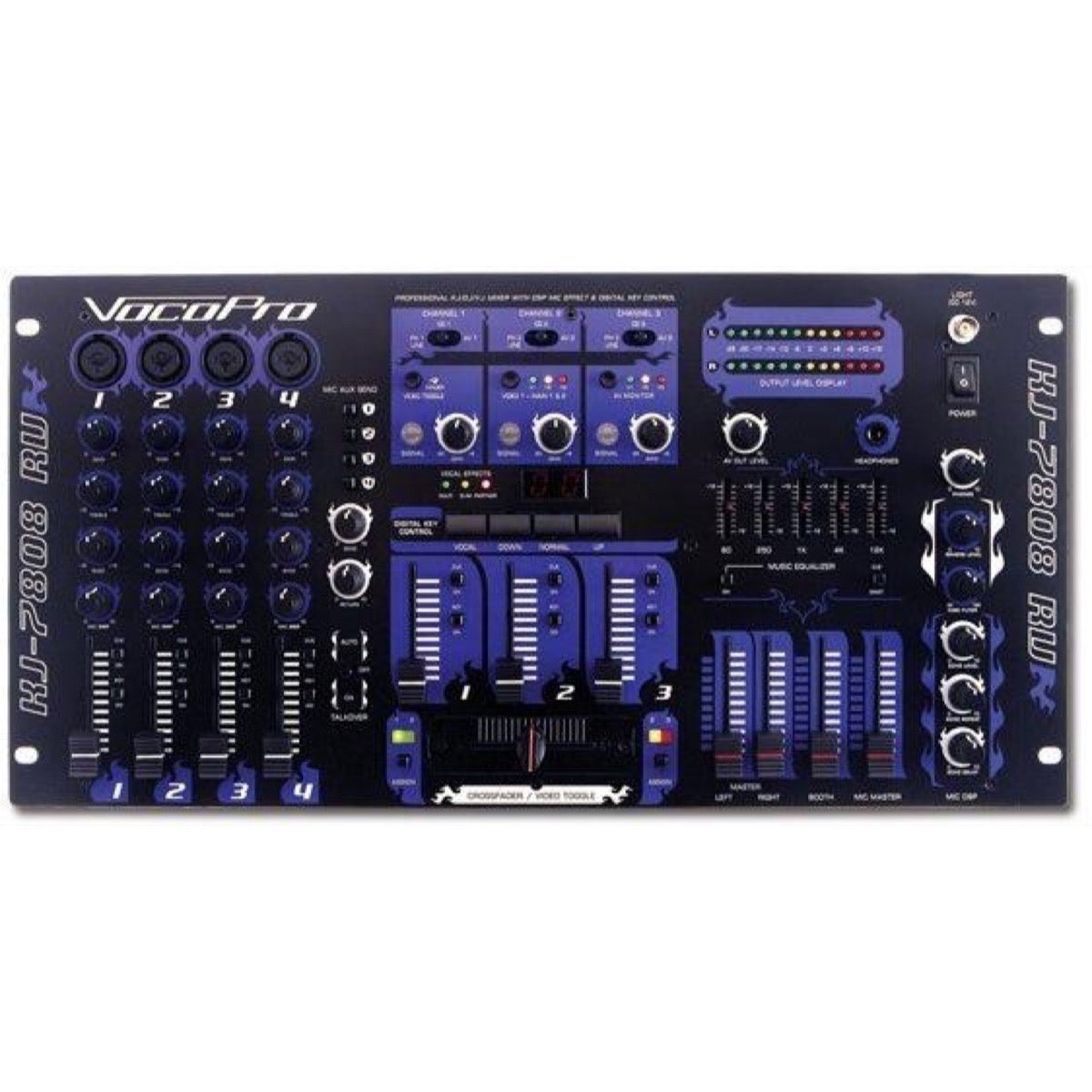 VocoPro KJ-7808RV Professional KJ/DJ/VJ Mixer