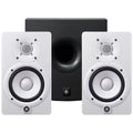 Yamaha HS5 Active Studio Monitor, White, Pair, with Yamaha HS8S Powered Studio Subwoofer