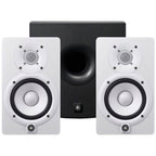 Yamaha HS5 Active Studio Monitor, White, Pair, with Yamaha HS8S Powered Studio Subwoofer