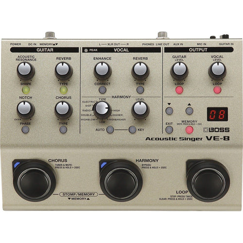 Boss VE-8 Acoustic Singer Vocal Effects Pedal
