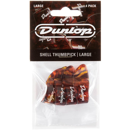 Dunlop 900 Guitar Thumbpicks, Shell, 9023P, 4-Pack, Large