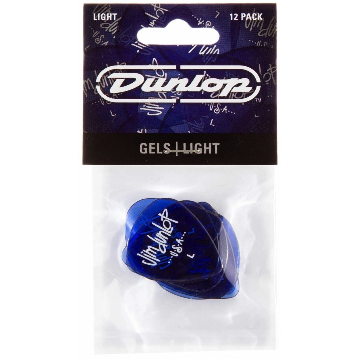 Dunlop Gel Guitar Picks (12-Pack), Blue, 486PLT, Light