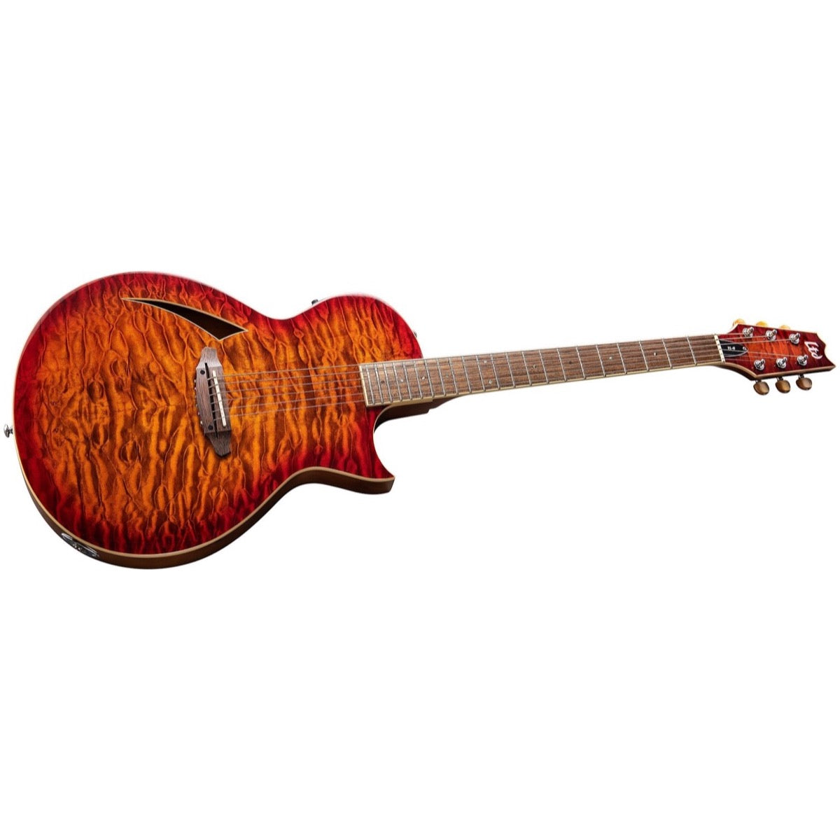 ESP LTD TL-6QM Acoustic-Electric Thinline Electric Guitar, Tiger Eye