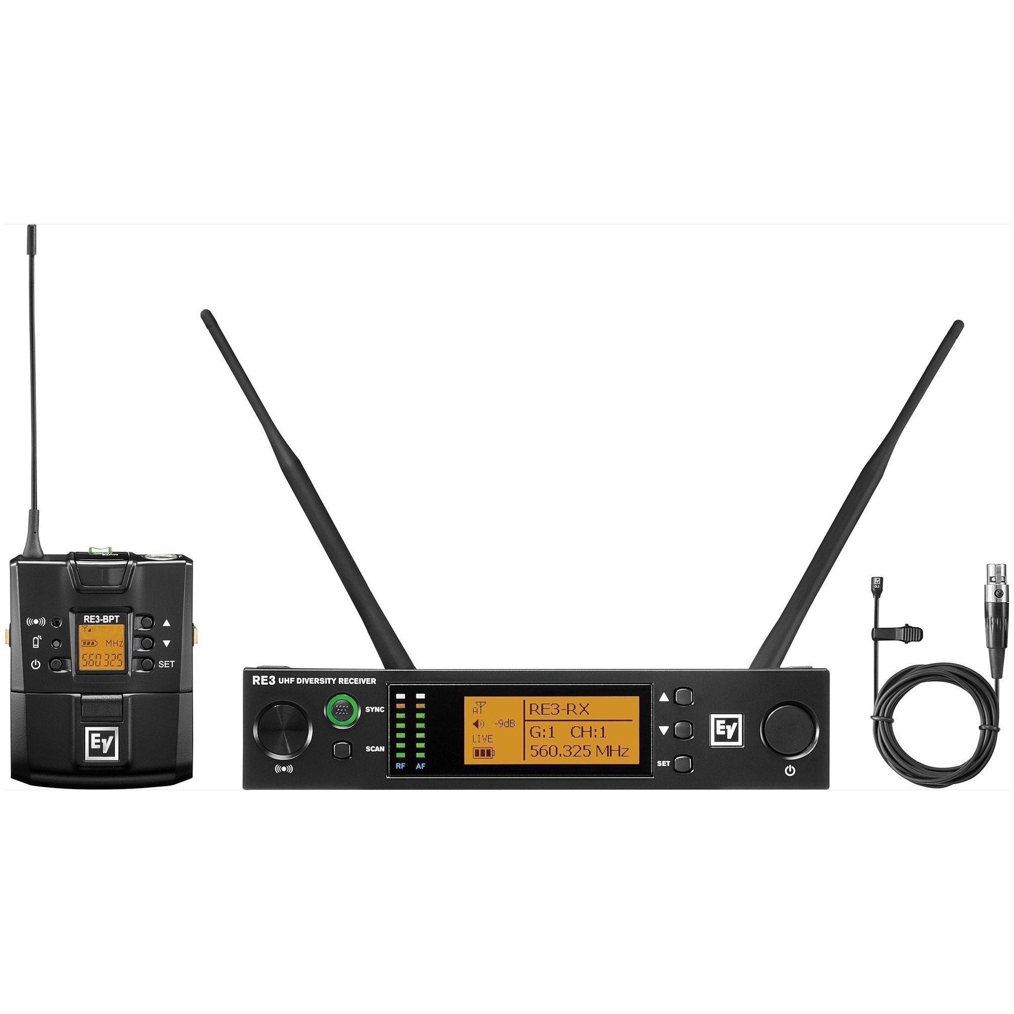 Electro-Voice RE3-BPOL Wireless Omnidirectional Lavalier Microphone System, Band 5L (488-524 MHz)
