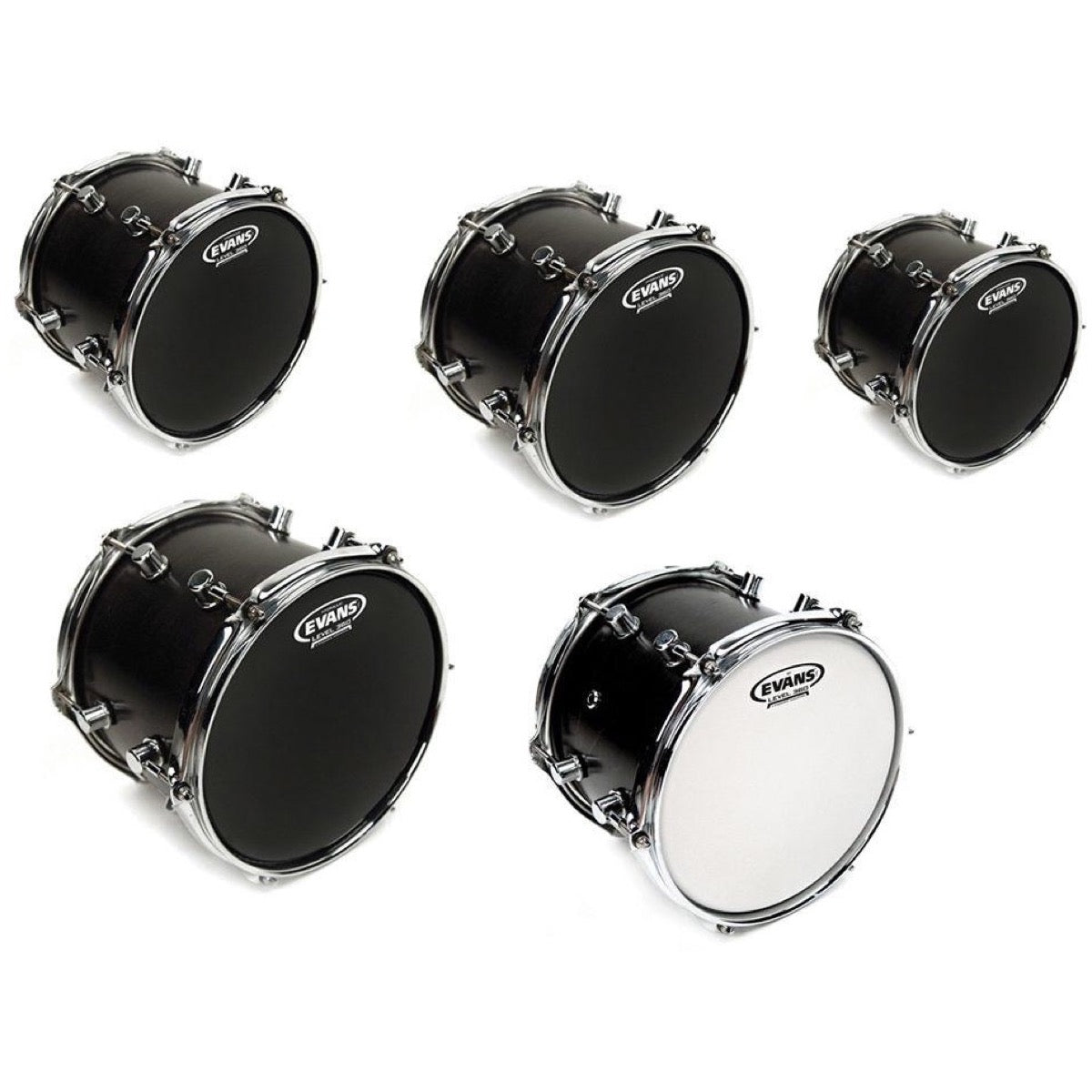 Evans Black Drumhead, Tom Pack: 10, 12, and 16 Inch Heads, with 14 Inch G1