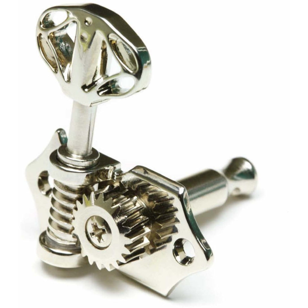 Graph Tech Ratio Open Back Skeleton Button Guitar Tuners (3+3), Nickel