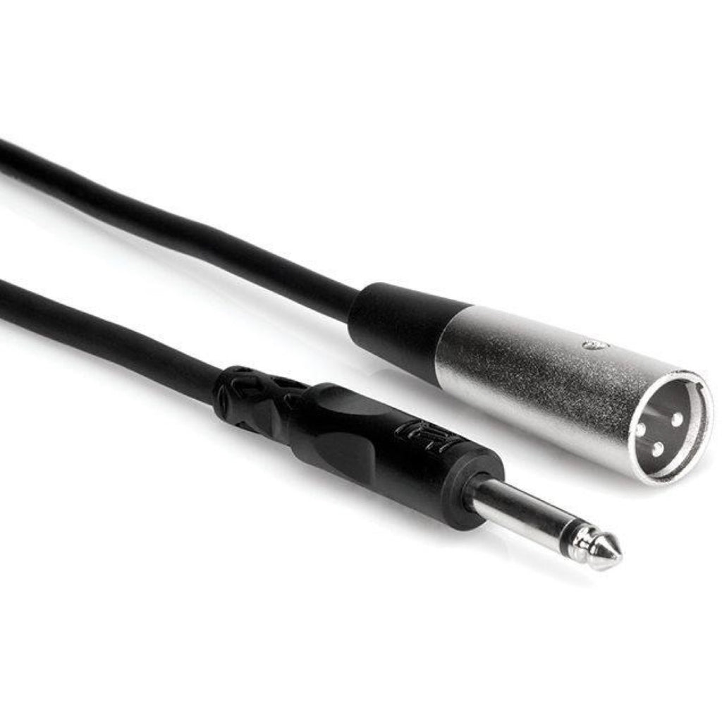 Hosa Male TS 1/4 Inch to XLR Male Unbalanced Interconnect Cable, PXM-115, 15 Foot