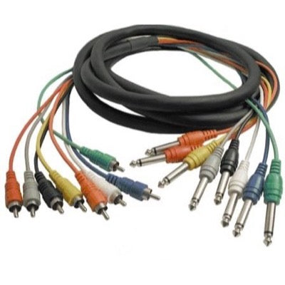 Hosa Snake Cable (RCA to 1/4 Inch TS x 8), 6.6 Foot, 2 Meter