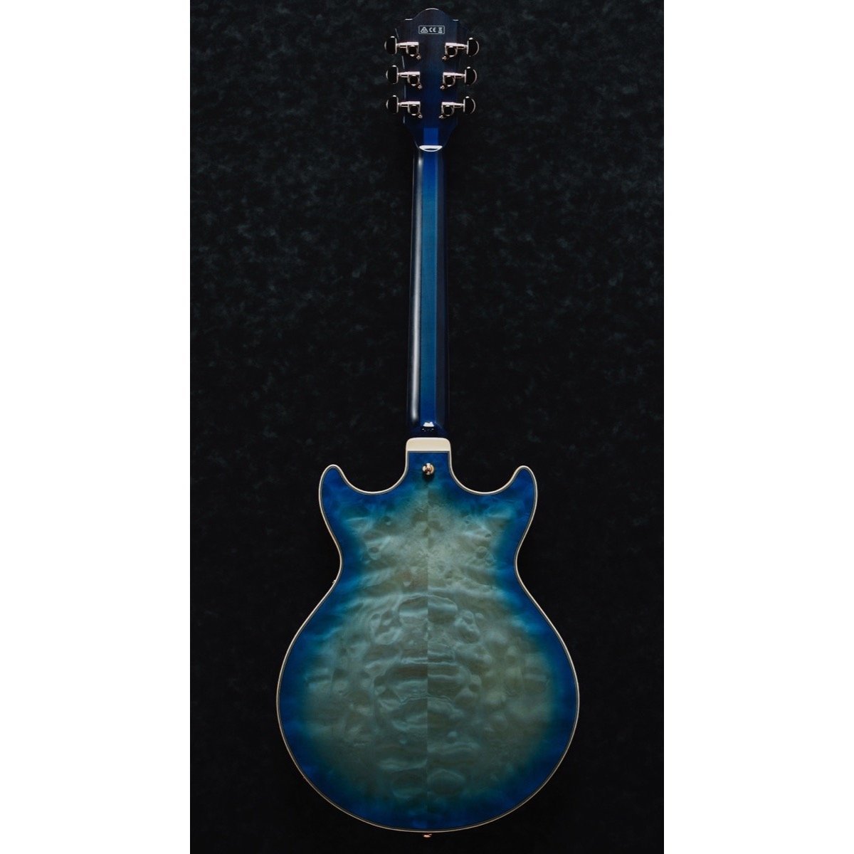 Ibanez Artcore Expressionist AM93QM Semi-Hollowbody Electric Guitar, Jet Blue Burst
