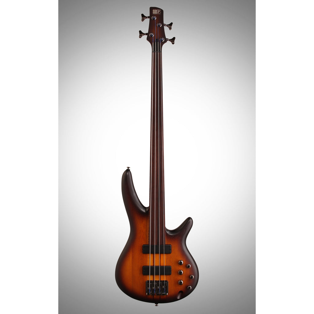 Ibanez SRF700 Portamento Fretless Electric Bass, Brown Burst Flat