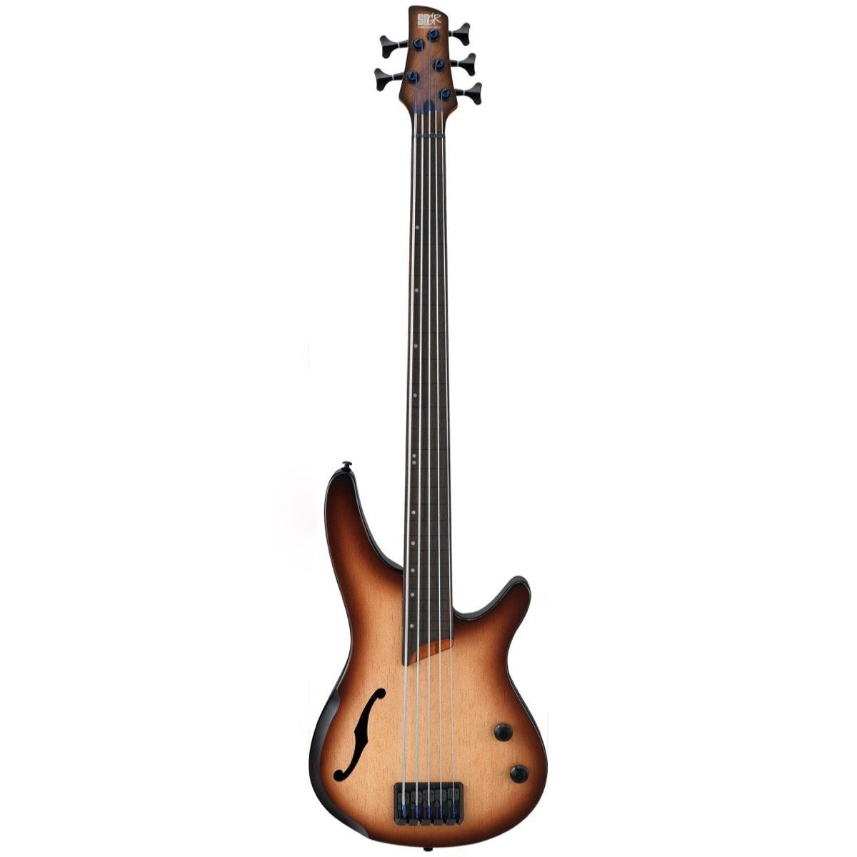 Ibanez SRH505 Bass Workshop Fretless Electric Bass, 5-String, Natural Brown Burst Flat