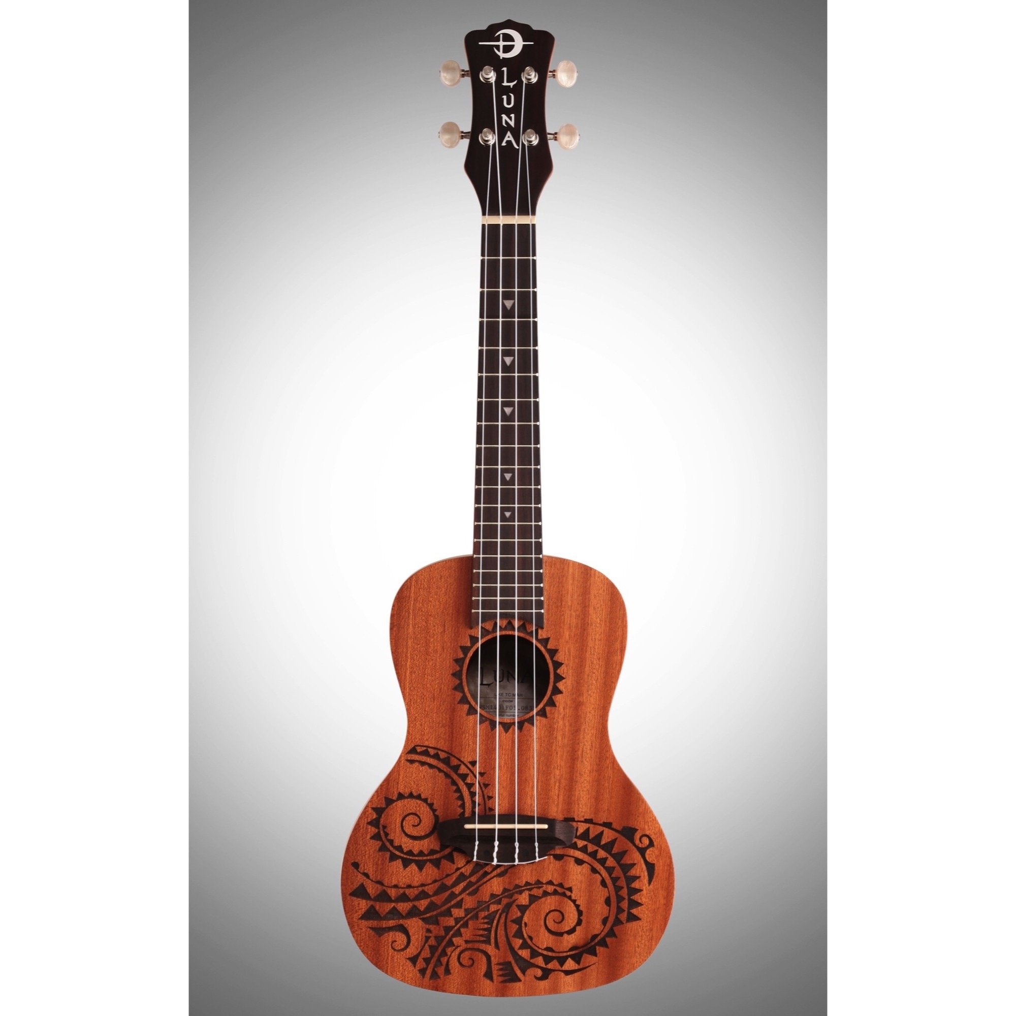 Luna Concert Tattoo Mahogany Ukulele with Gig Bag