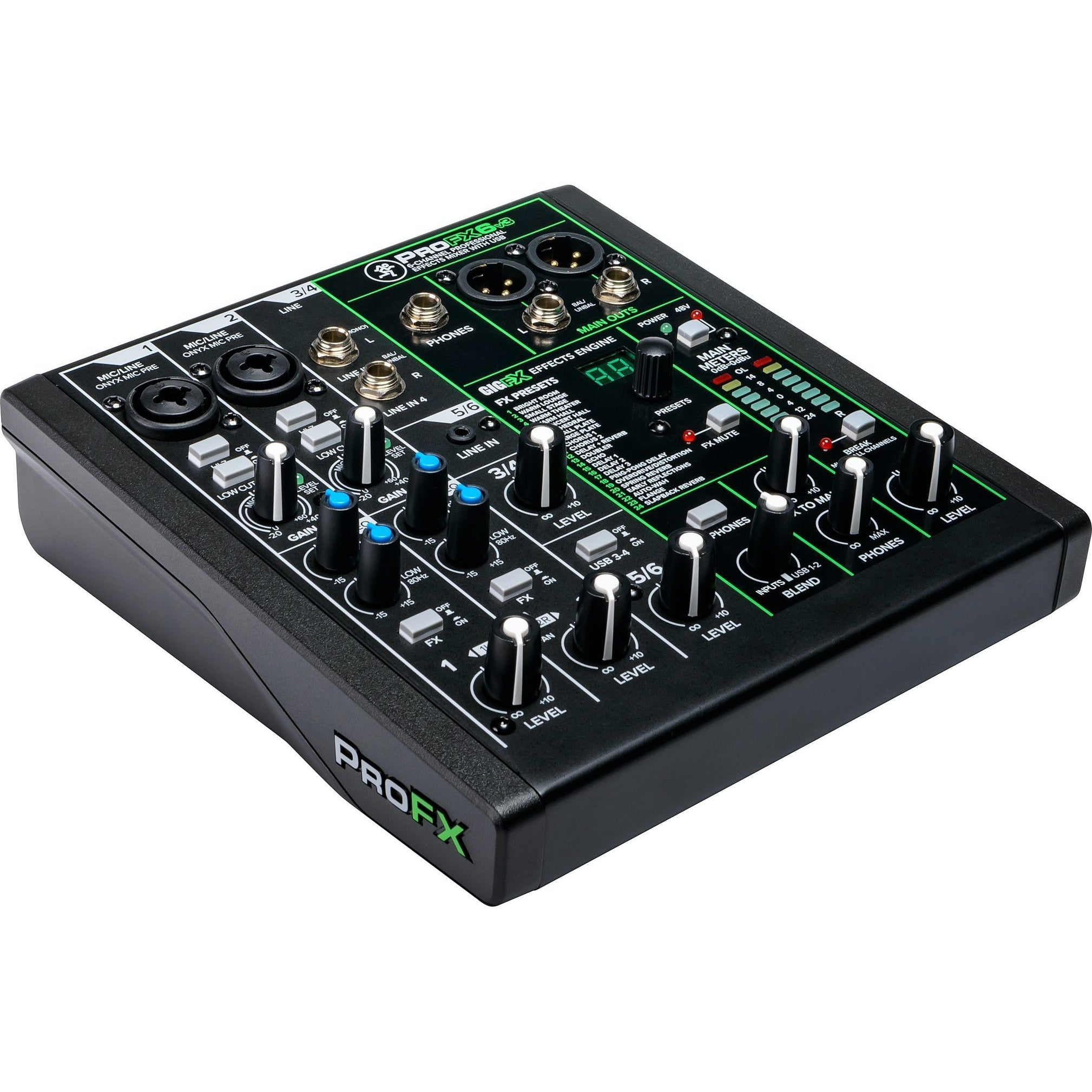 Mackie ProFX6v3 Professional USB Mixer, 6-Channel