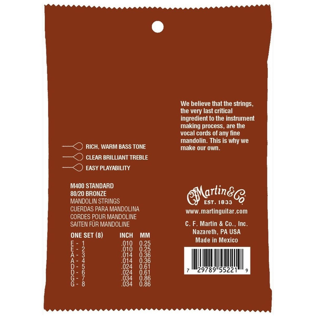 Martin M400 80/20 Bronze Standard Mandolin Strings
