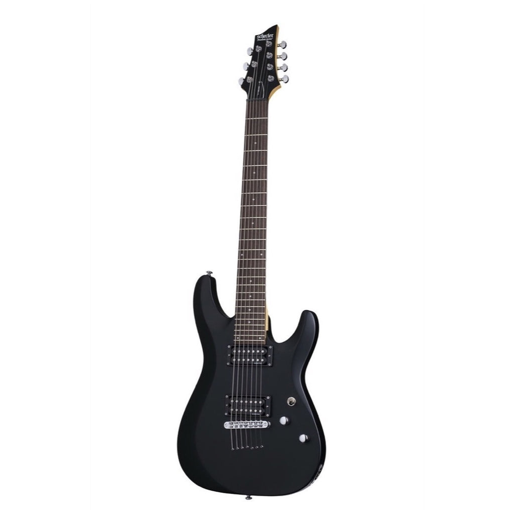 Schecter C-7 Deluxe Satin Black 7-String Electric Guitar